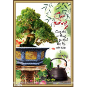 Tranh bonsai nhật bản nghệ thuật cát tường