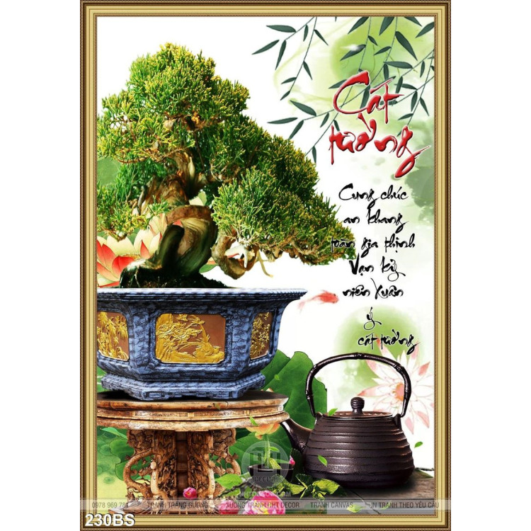 Tranh bonsai nhật bản nghệ thuật cát tường