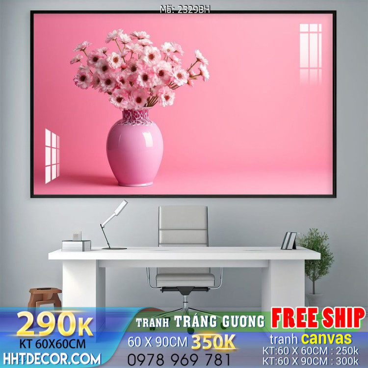 Tranh bình hoa đẹp decor trang trí tường