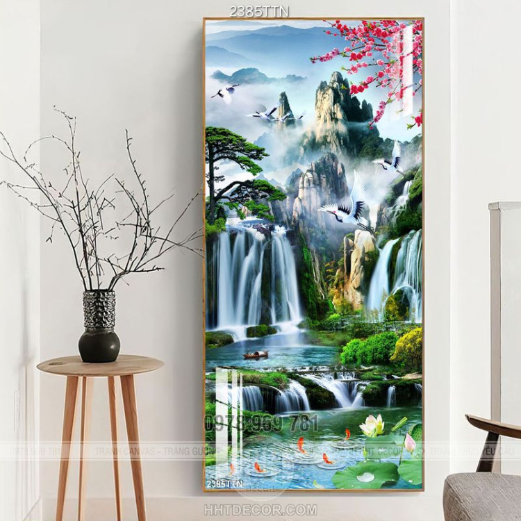 Tranh thư pháp mùa xuân wall decor