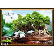 Tranh bonsai lớn và chim họa nghệ thuật