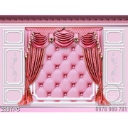 PSD tranh phào chỉ nghệ thuật bức tường hồng và tấm rèm hồng