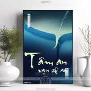 Tranh thư pháp in canvas tâm an vạn sự an