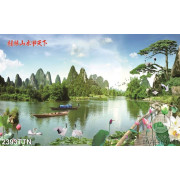 Tranh in 3D phong cảnh làng quê