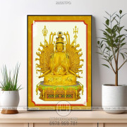 Tranh tượng Phật mẫu bằng vàng 