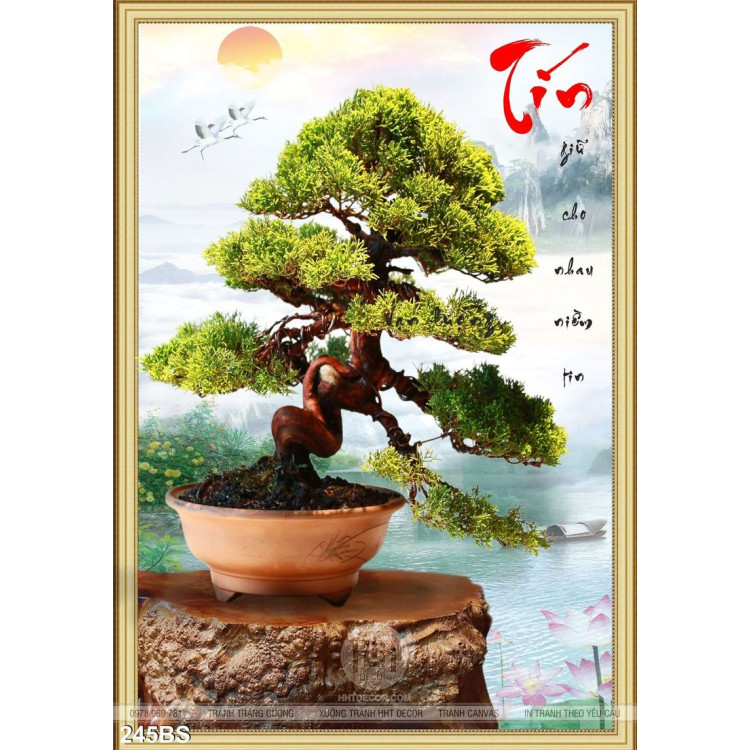 Tranh bonsai nhật bản ấn tượng 3d