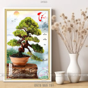 Tranh bonsai nhật bản ấn tượng 3d