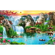 Tranh in 3D phong cảnh nghệ thuật mùa xuân