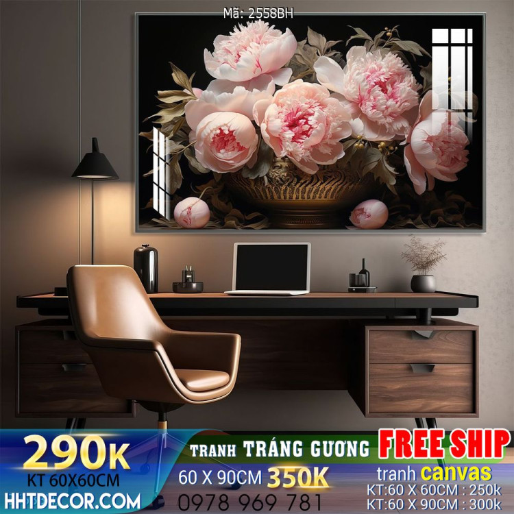 Tranh bình hoa đẹp decor trang trí tường