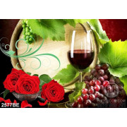 Tranh thùng rượu và hoa hồng