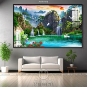 Tranh thác phong cảnh nghệ thuật wall decor