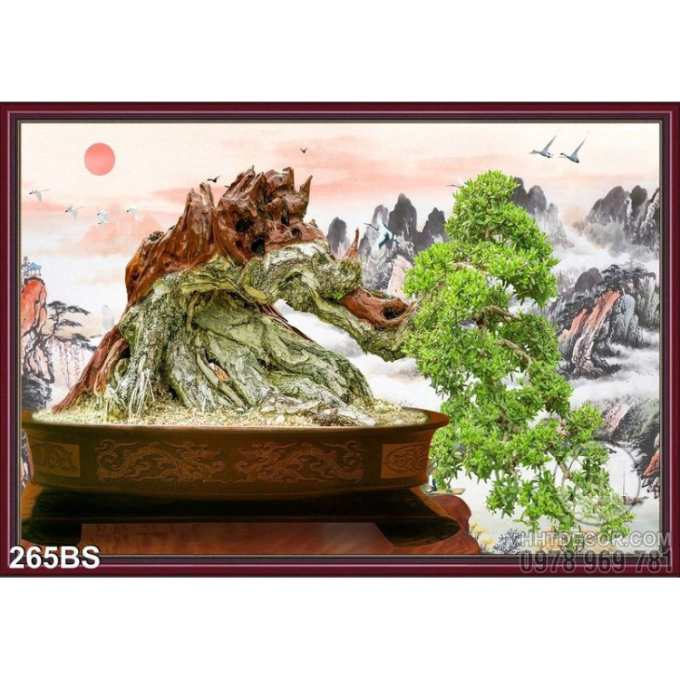 Chậu bonsai đẹp gốc lớn in psd