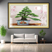 Chậu bonsai in gạch uv lụa 3d