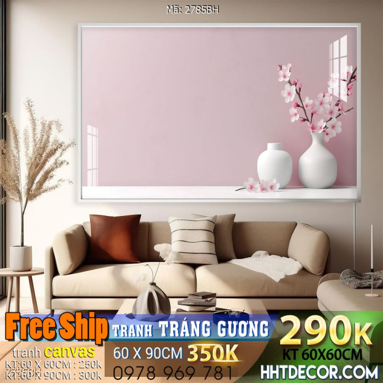 Tranh bình hoa đẹp decor trang trí tường