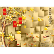 Tranh 3D cây hoa Mộc Lan vàng