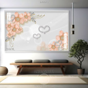 Tranh lụa 3D hoa trang trí phòng ngủ đẹp
