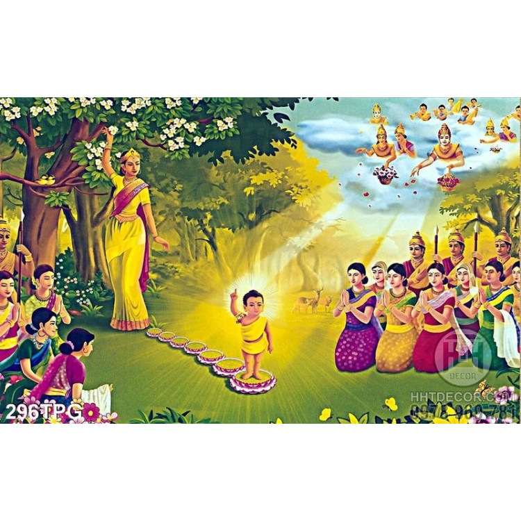 Tranh phật giáo lễ Phật Đản