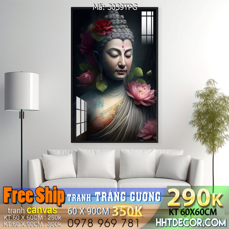 File tranh Phật giáo decor trang trí tường nhà phòng thờ