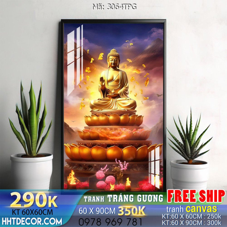 File tranh Phật giáo decor trang trí tường nhà phòng thờ