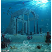 Tranh 3D đại dương ngôi đền dưới biển