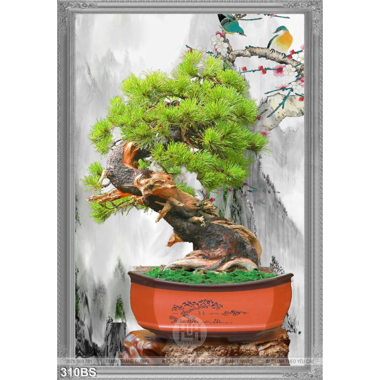 Tranh bonsai wall nghệ thuật psd