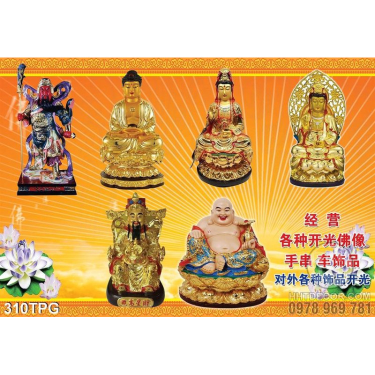 Tranh tượng các vị Phật bằng vàng