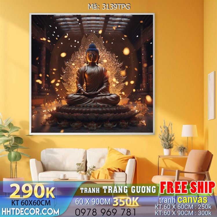 Tranh decor trang trí tường Phật giáo 