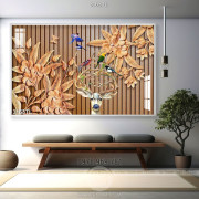 Tranh 3D điêu khắc gỗ trang trí tường đẹp