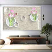 Tranh 3D hoa tulip trang trí phòng đẹp