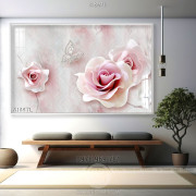 Tranh lụa hoa hồng trang trí phong ngủ
