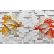 Tranh 3D cá beta trang trí tường 