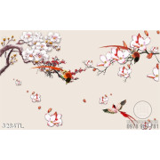 Tranh hoa Mộc Lan và chim én trang trí tường đẹp