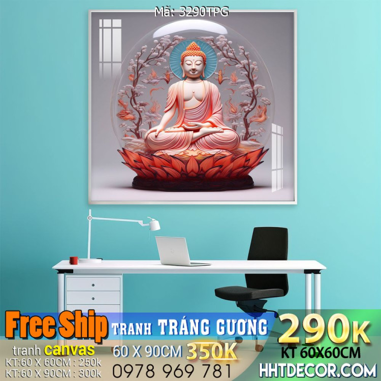 Tranh decor trang trí tường Phật giáo 