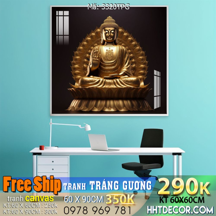 File tranh Phật giáo decor trang trí tường nhà phòng thờ