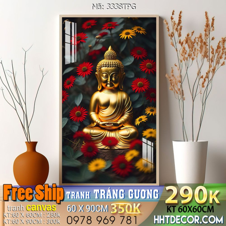 Tranh decor trang trí tường Phật giáo 