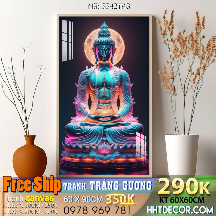 File tranh Phật giáo decor trang trí tường nhà phòng thờ