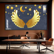 Tranh 3D đôi cánh thiên thần bằng vàng
