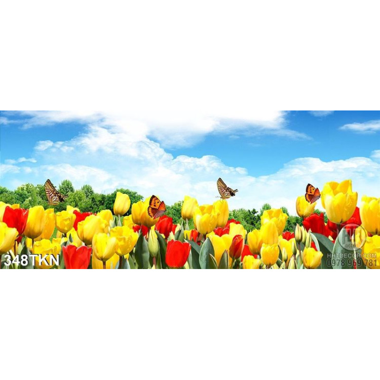 Tranh hoa tulip trang trí tường