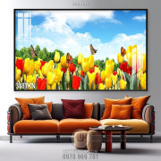 Tranh hoa tulip trang trí tường
