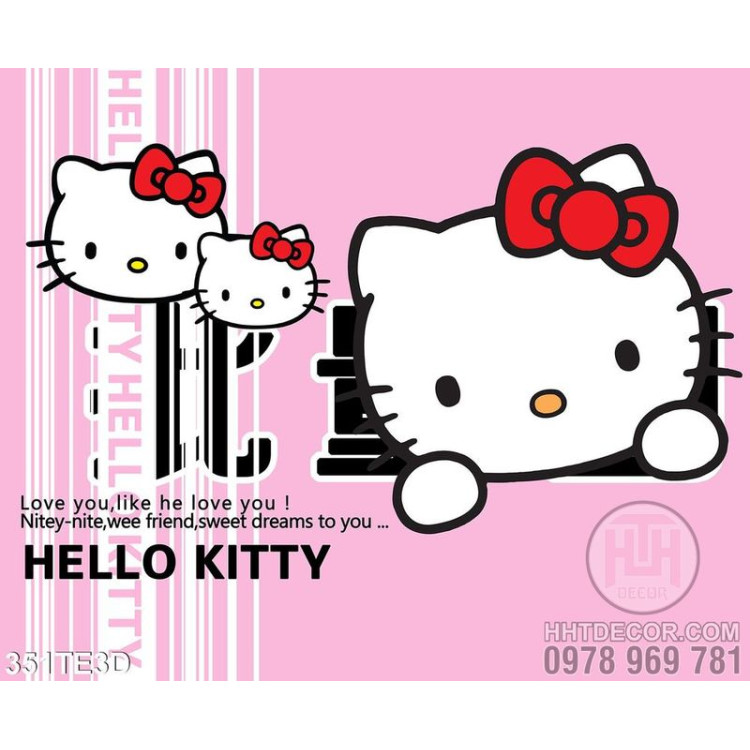 Tranh in hình  Hello kitty 