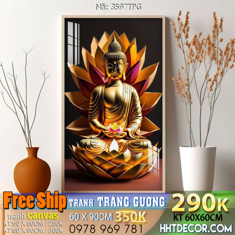 File tranh Phật giáo decor trang trí tường nhà phòng thờ