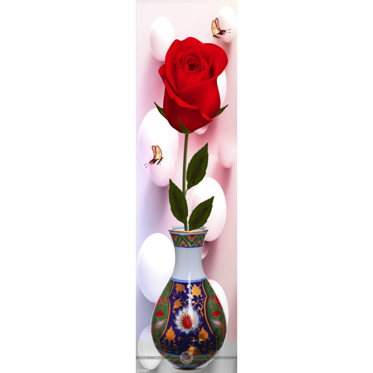 Tranh bình hoa hoa hồng sứ cổ in uv