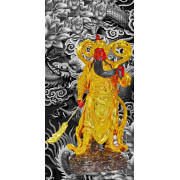 Tranh thờ tượng Quang Công mạ vàng in uv  