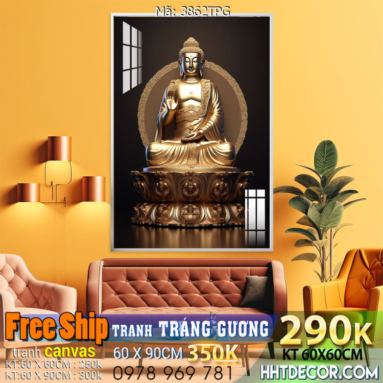 Tranh decor trang trí tường Phật giáo 