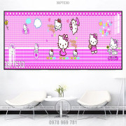 Tranh trẻ em Hello kitty hồng psd