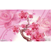 Tranh lụa hoa hồng đẹp 4D