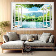 Tranh trang trí tường cửa sổ và phong cảnh chất lượng cao
