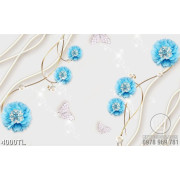 Tranh hoa ngọc xanh dương in uv