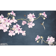 Tranh hoa lan hồ điệp hồng 5D