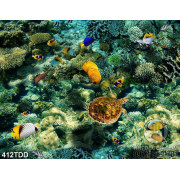 File tranh gốc san hô, rùa và cá biển trí treo tường đẹp